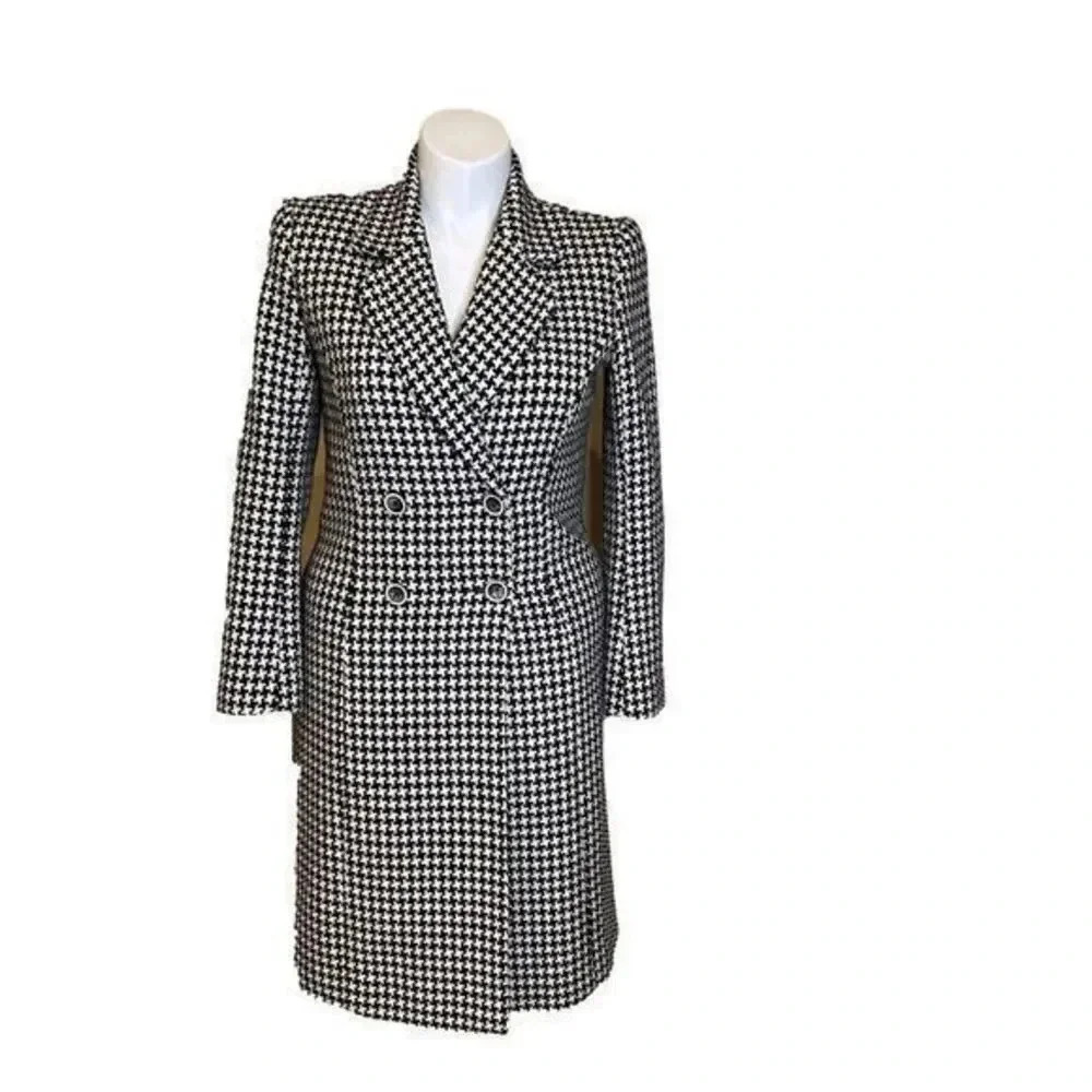 - Spiegel warm coat houndstooth pattern